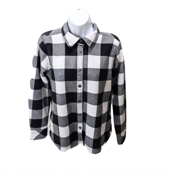 Orvis Jackets & Blazers - ORVIS Buffalo Plaid Flannel Shirt Jacket Shacket Womens L Snap EUC
